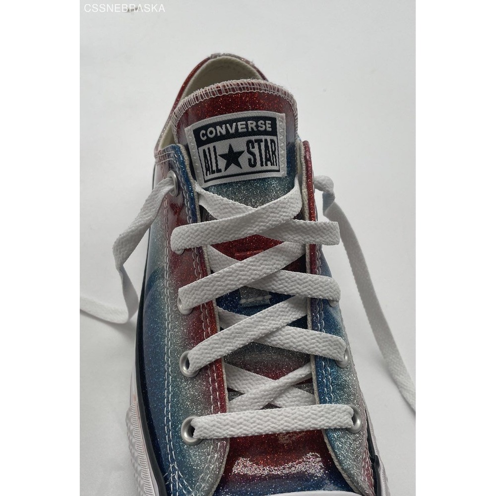 Converse Chuck Taylor Girls Lift Platform‎ Low Glitter Sneakers A00444C Size 4.5 - Picture 7 of 12
